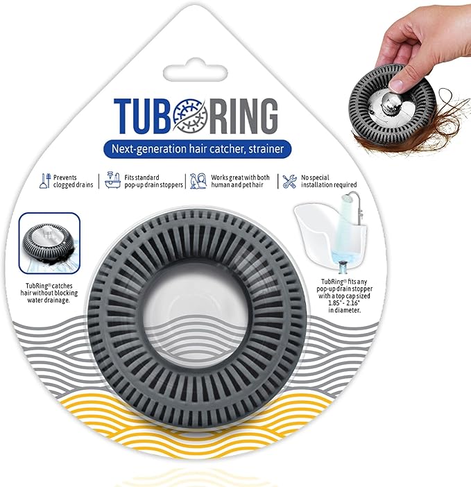 Hair Catcher for Shower Drain & Bathtub – TubRing Pop-Up Drain Protector & by TUBRINGFAMILY