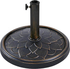 Yaheetech 18'' Patio Umbrella Base 26.5lbs Heavy Duty Antiqued Outdoor Market Umbrella Stand All-Weather Resin Umbrella Base for Garden & Yard, Bronze by Yaheetech