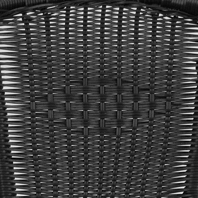 Flash Furniture Lila Modern Rattan Indoor/Outdoor Stackable Dining Chairs, Stacking Rattan Bistro Chairs for Patio or Restaurant, Set of 4, Black - Image 15