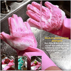 Magic Dishwashing Cleaning Sponge Gloves Reusable Silicone Brush Scrubber Gloves - Image 7