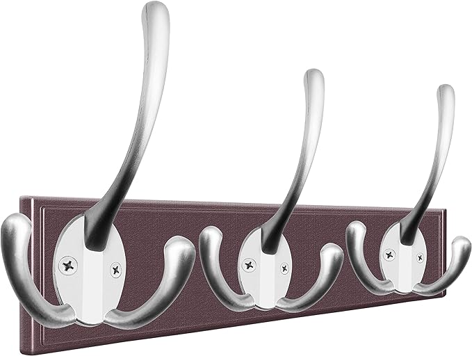 IBosins 6 Pack Big Heavy Duty Three Prongs Coat Hooks Wall Mounted - Image 3