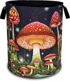 Red Mushroom Laundry Basket Oxford Cloth Psychedelic Plant Laundry Hamper by Unknown