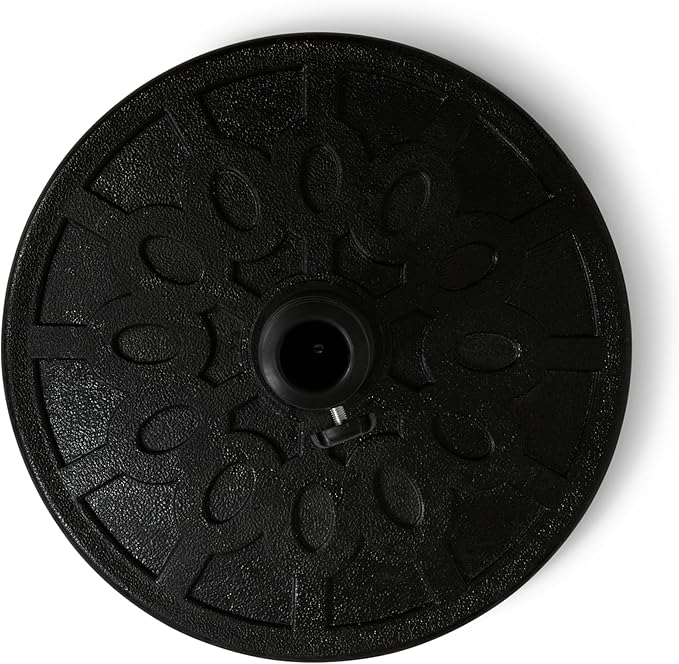 Backyard Expressions 20 lb Round Patio Umbrella Base – Heavy Duty Resin-Coated Calcium Carbonate Stand with Adjustable Pole Adapters Fits 1.5"–2" Poles, Weather-Resistant, Black Finish - Image 4