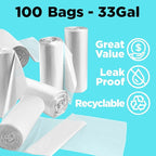 ToughBag 30-33 Gallon Clear Trash Bags Recycling Bag, Garbage Can Liners – - Image 3