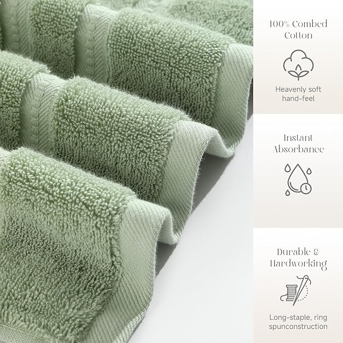 Simple&Opulence 4 Pcs Premium Hand Towels 16"x28", 600 GSM 100% Ring Spun Cotton - Image 4