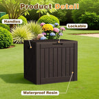 Flamaker Resin Deck Box 40 Gallon Waterproof Outdoor Indoor Storage Box Imitation Wood Resin for Patio Furniture Garden Tools and Pool (Deep Brown) - Image 4