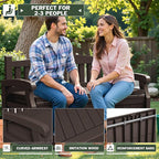 Flamaker 80 Gallon Storage Bench with Cushions Outdoor Indoor, Durable All-Weather Seating with Hidden Storage, Lockable Deck Box for Garden, Patio, Poolside (Brown) - Image 4