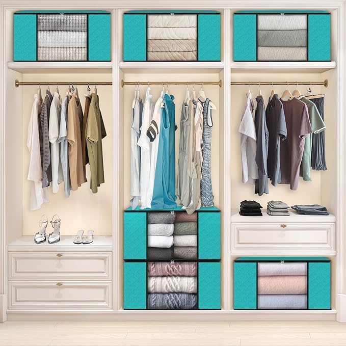 Fab totes Storage Bags, Clothes Blanket Storage Bins Foldable Closet Organizers - Image 6