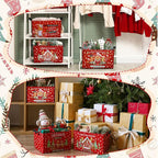 4 Pack Christmas Storage Bin Collapsible Large Christmas Gingerbread Man - Image 5