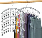 Legging Organizer for Closet, Metal Yoga Pants Hanger w/Rubber Coated 4 Pack by Volnamal