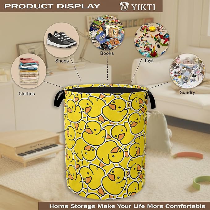 Collapsible Laundry Basket, Cute Cartoon Animal Hampers - Image 4