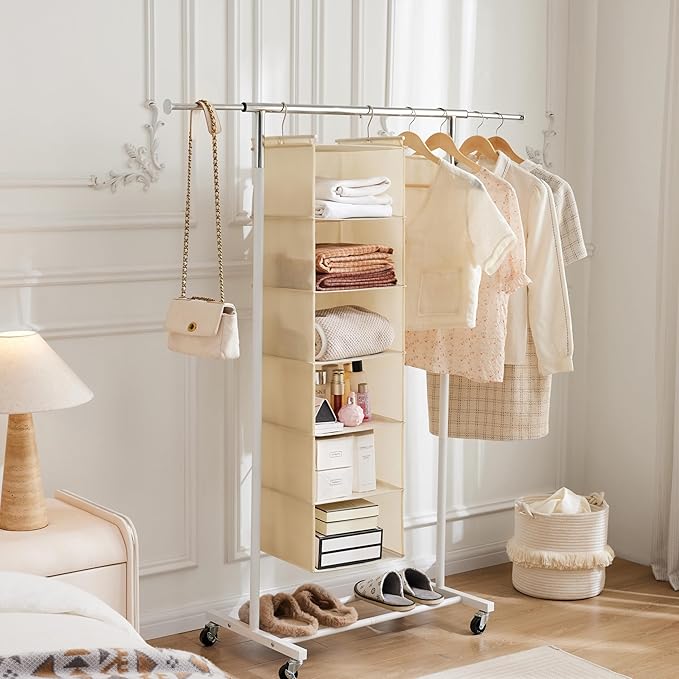 MAX Houser 6 Tier Shelf Hanging Closet Organizer, Cloth Hanging Shelf - Image 9