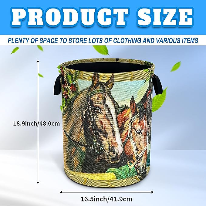 Horse Laundry Basket Riding Animal Oxford Cloth Laundry Hamper Funny - Image 3