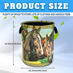 Horse Laundry Basket Riding Animal Oxford Cloth Laundry Hamper Funny - Image 3