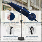 Simple Deluxe 9' Patio Umbrella Outdoor Table Market Yard Umbrella with Push Button Tilt/Crank - Image 3
