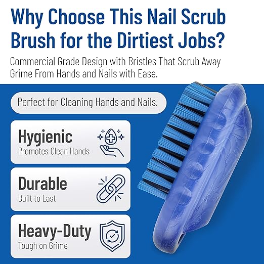 SPARTA Nail Scrub Brush Commercial-Grade, Heavy-Duty Hand and Fingernail Brush - Image 3