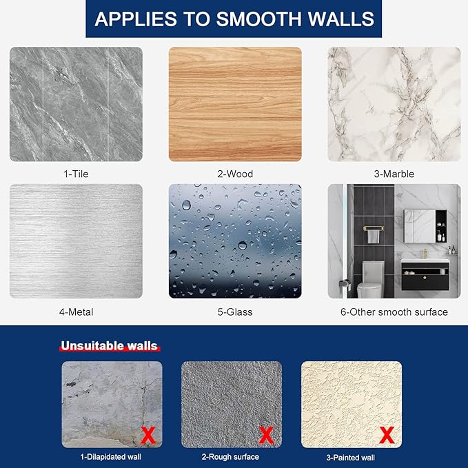 NearMoon Adhesive Hooks- Heavy Duty Bath Wall Hooks Waterproof Stainless Steel - Image 7