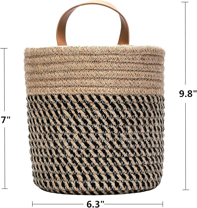 2pack Small Hanging Baskets-Cotton Rope Wall Basket - Image 2