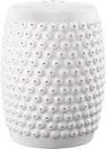Safavieh Castle Gardens Collection Stella Nail Head White Glazed Ceramic Garden Stool by SAFAVIEH