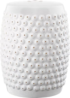 Safavieh Castle Gardens Collection Stella Nail Head White Glazed Ceramic Garden Stool - Image 5