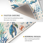 Giwawa Nautical Coastal Dish Drying Mat Sea Turtle Seahorse Dish Drainer Pad - Image 3