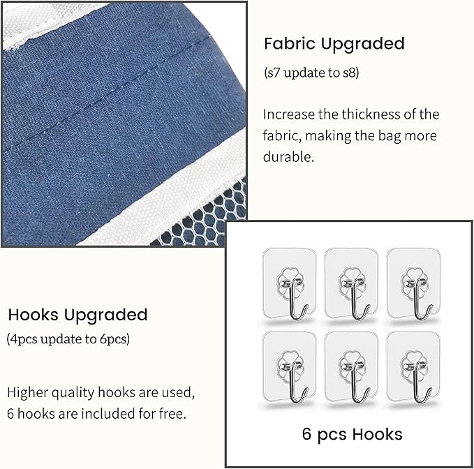 2pcs Middle Wall Hanging Organizer Bag, Linen Fabric Door Hanging Storage Basket - Image 4