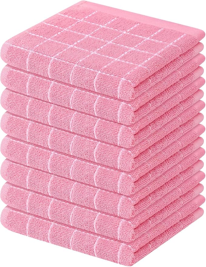 Mordimy 100% Cotton Terry Cloth Dish Cloths, Soft and Absorbent Checkered Dish by Mordimy
