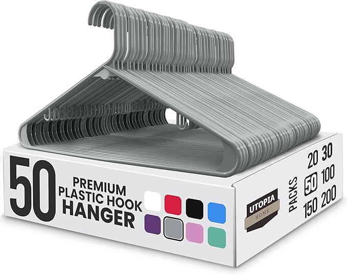 Utopia Home Plastic Hangers 50 Pack by UTOPIAHOME
