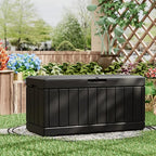 Greesum 82 Gallon Resin Deck Box All Weather Large Outdoor Storage for Patio Furniture, Toys, Garden Tools, Lockable, Black - Image 5