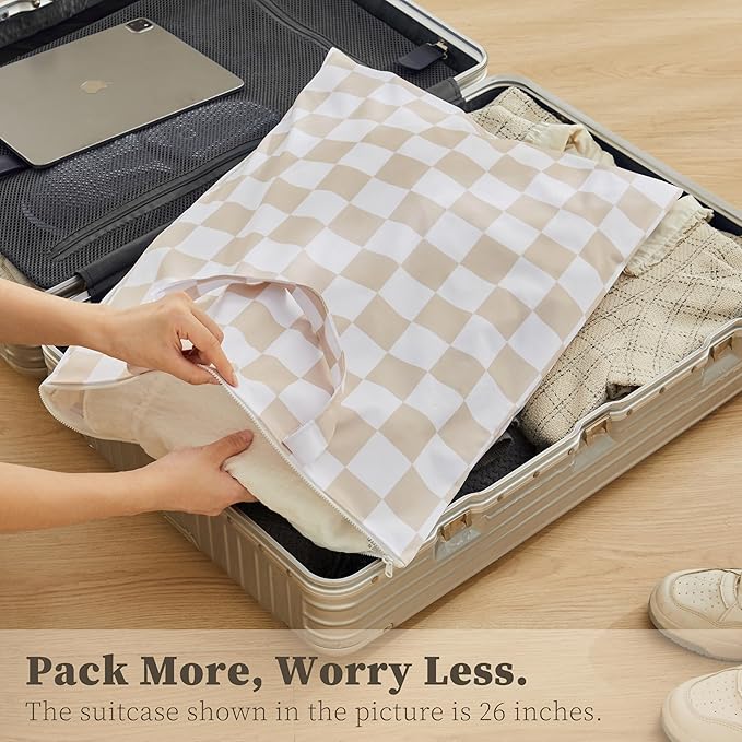 Checkered 2 Pcs Large Travel Laundry Bags - Image 2