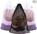 3 Pack Mesh Laundry Bags, 24 x 36 Inches Heavy Duty Drawstring Bag, Travel and by DuomiW