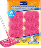 KEEPOW Pink Reusable Dry Sweeping Cloths Microfiber Wet Mop Pads Compatible by KEEPOW
