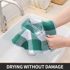 Homaxy 100% Cotton Waffle Weave Check Plaid Dish Cloths, 12 x 12 Inches - Image 4