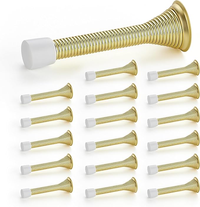 Ravinte Door Stoppers, 18 Pack Gold Spring Door Stops by Ravinte