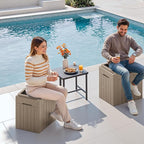 Devoko 30 Gallon Resin Deck Box 2 Pack Outdoor Indoor Waterproof Storage Box for Patio Furniture Pool Accessories Storage for Cushion Garden Tools (Light Brown, 2 Pack) - Image 5