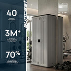 Suncast Tall Storage Cabinet, Platinum Resin Garage Storage Cabinet with Doors & Shelves, Plastic, Lockable, Freestanding Utility Closet for Tools & Supplies, Made in USA - Image 9