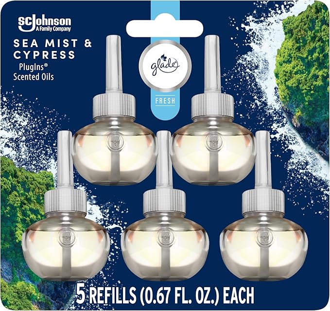 Glade PlugIns Refills Air Freshener, Sea Mist & Cypress, Scented and Essential by Glade
