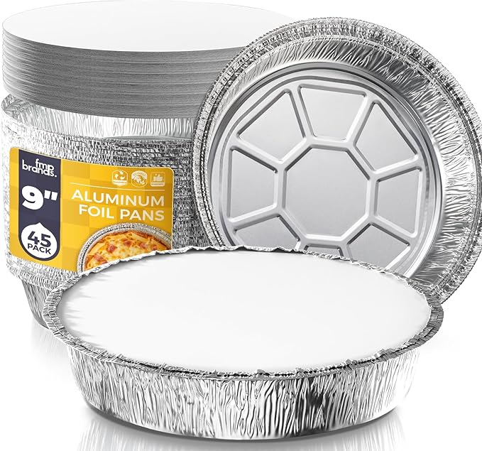 Fit Meal Prep 45 Pack 9” Round Aluminum Foil Pans by FMPBRANDS