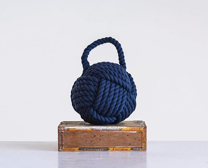 Blue Rope Knot Cotton Door Stop - Image 10