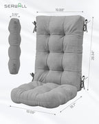 SERWALL HDPE Outdoor Rocking Cushion Set of 2, Memory Foam Cushion Dark Gray - Image 3