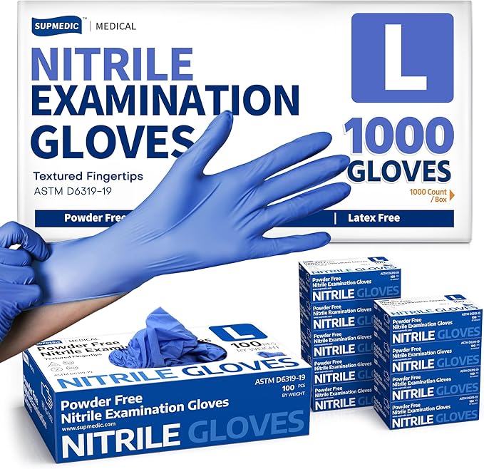 Medical Soft Max™ Nitrile Exam Gloves, Powder-Free Latex-Free Food Safe Clean by Supmedic