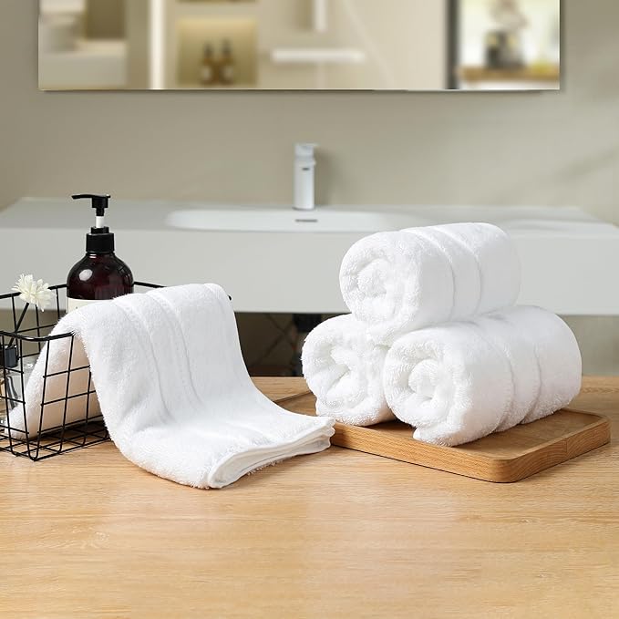 Simple&Opulence 4 Pcs Premium Hand Towels 16"x28", 600 GSM 100% Ring Spun Cotton - Image 8