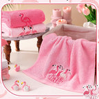 3 Pack Pink Flamingo Hand Towels - Image 5
