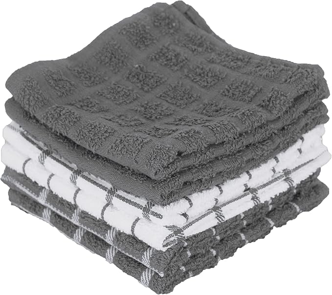Ritz Terry Check Dish Cloth Set: Highly Absorbent & Super Soft by Ritz+Foodservice