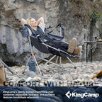 KingCamp Hammock Chair with Footrest – Heavy Duty Swinging Rocking Camping Chairs for Adults up to 400lbs, Folding Portable Oversized Rocker with Cup Holder & Pillow for Outdoor Beach Lawn RV Sports - Image 3