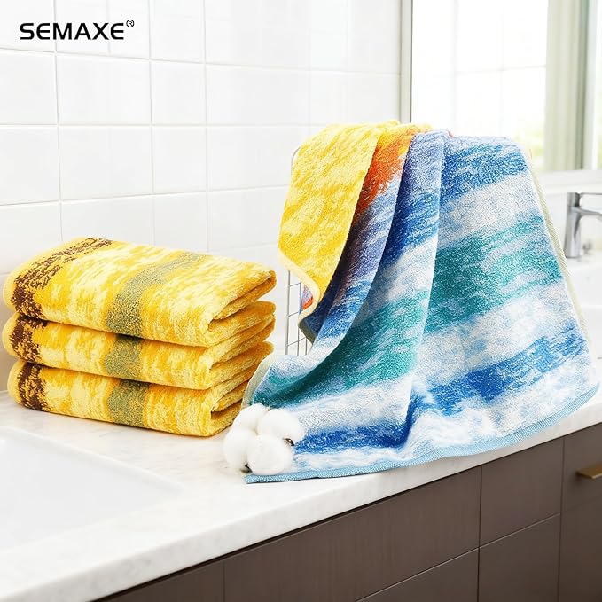 SEMAXE 12 Pack Hand Towels for Bathroom, 100% Cotton Towels - Image 8