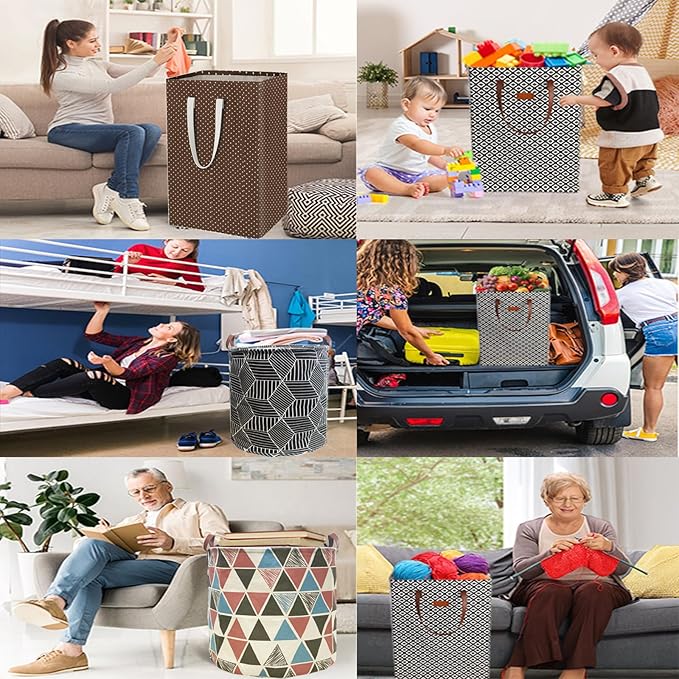 Waterproof Laundry Hamper 75L Collapsible Laundry Basket Extended Cotton Handle - Image 6