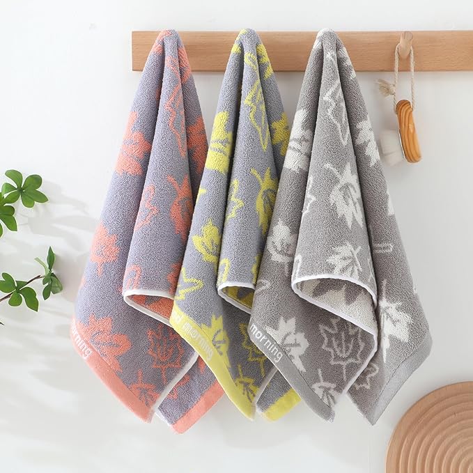 2 Pack Decorative Maple Leaf Hand Towels Cotton, Soft Highly Absorbent Bathroom - Image 2
