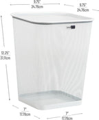 Mind Reader Mesh Trash Can, Square Wastebasket - Image 3