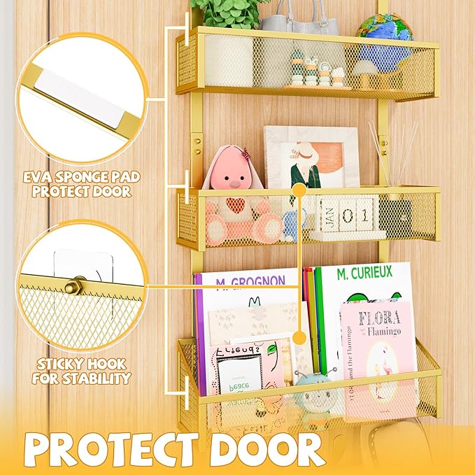 Over The Door Hooks Organizer, Coat Rack Over The Door Storage Hanger Towel Rack - Image 4